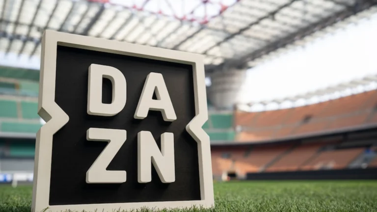 DAZN logo for sports streaming service to watch live boxing and stream major sports events on demand
