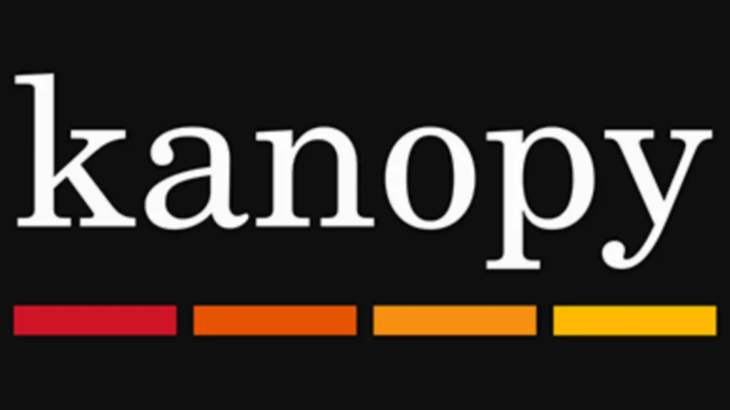 Kanopy logo for library streaming service to watch movies online and stream documentaries and classics on demand