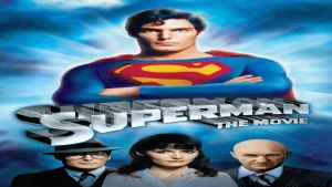 Where to watch Superman movie poster featuring the title text and Superman in iconic superhero key art