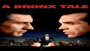 Where to watch A Bronx Tale movie poster featuring the title text and classic crime drama artwork