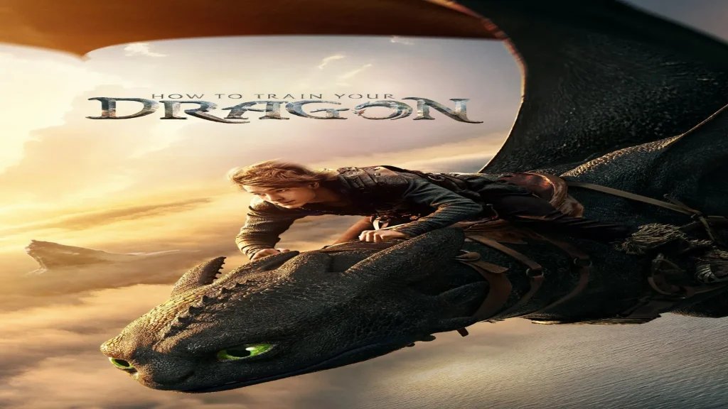 Where to watch How to Train Your Dragon movie poster featuring the title text and Toothless in the animated fantasy artwork