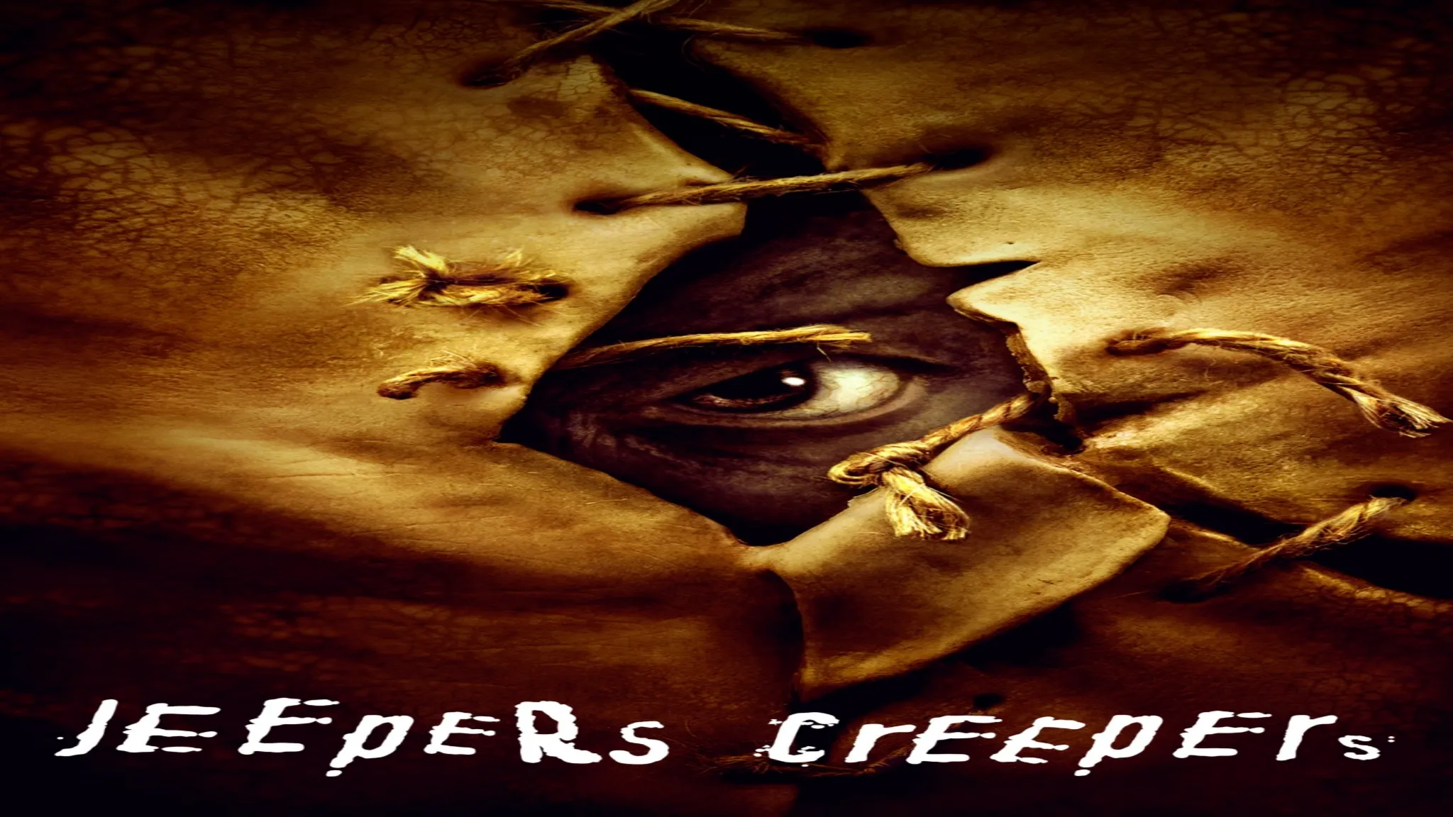 Where to watch Jeepers Creepers movie poster featuring the title text and creepy horror artwork of the monster