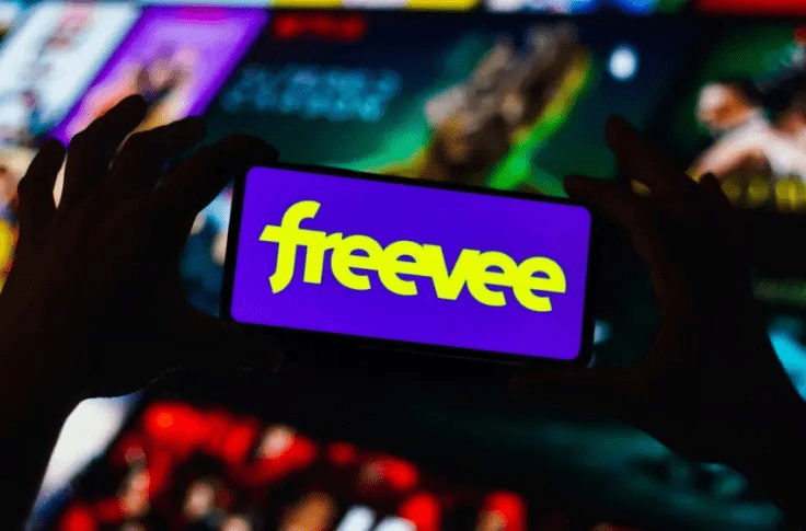 Freevee app interface showing browse rows, search, watchlist, and playback screen for discovering free movies and shows