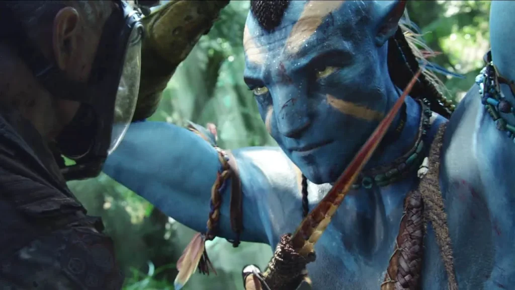 Where to watch Avatar scene still showing a breathtaking Pandora landscape moment with Na’vi characters