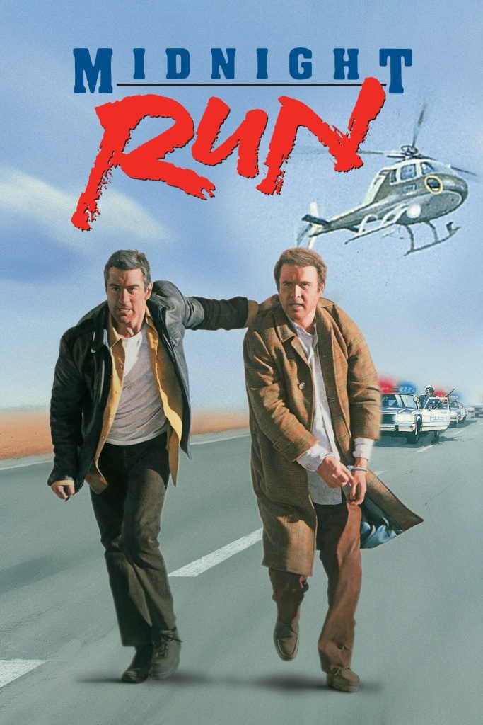 Where to Watch Midnight Run movie poster featuring the title text and classic action comedy artwork