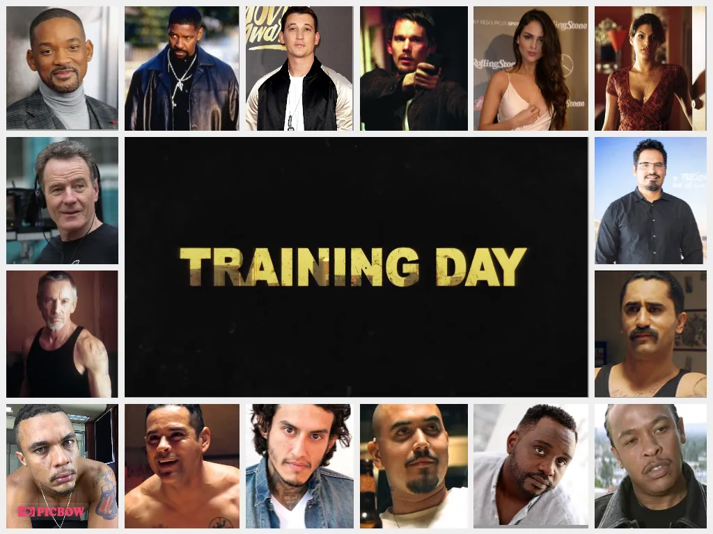 Where to watch Training Day cast photo featuring the main actors from the movie in a promotional group shot