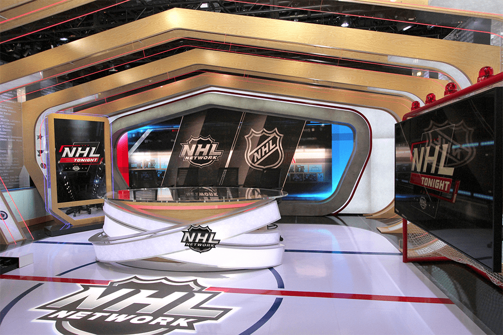 NHL.TV homepage showing live hockey games, featured matchups, and season coverage across the schedule
